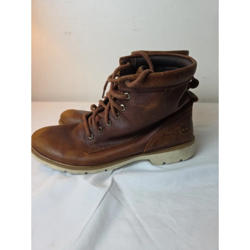 TIMBERLAND Bramhall Boots Womens 9.5 Brown Leather Lace Up Waterproof Ankle